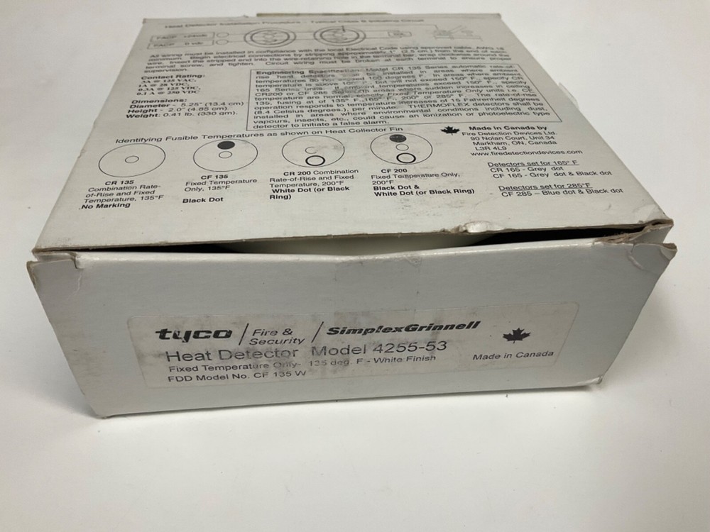 TYCO Simplex Heat Detectors 4255-53