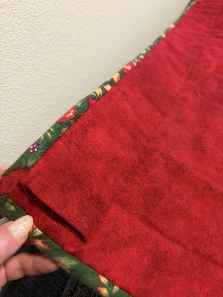 Handmade Christmas Patchwork Quilt Large Wall Hanging Throw 51"x 72" Primitive