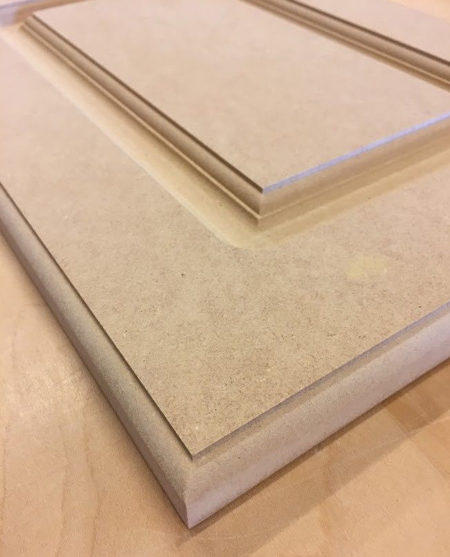 Custom, cut to size, MDF replacement raised panel cabinet door and drawer fronts