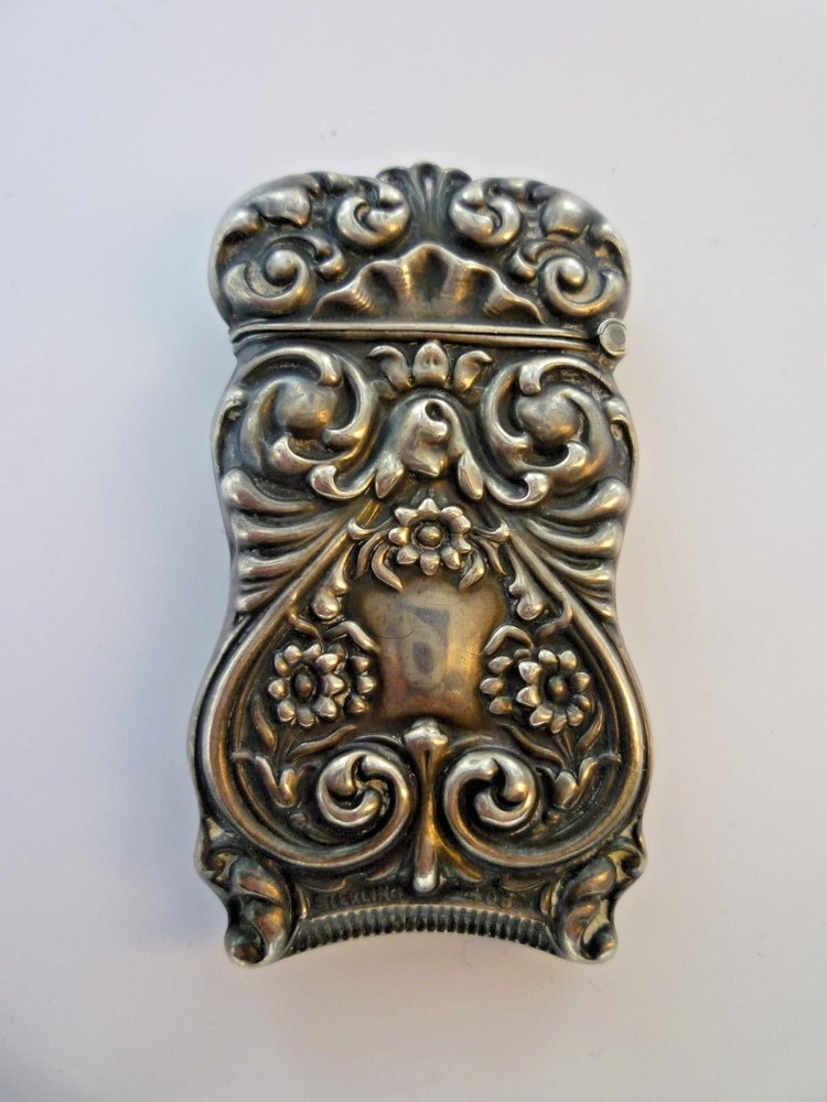 VICTORIAN SILVER VESTA MATCH STRIKE BOX