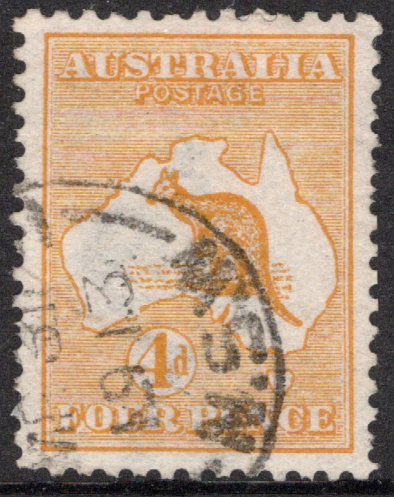 4d ORANGE KANGAROO FIRST WATERMARK - USED (A34496)