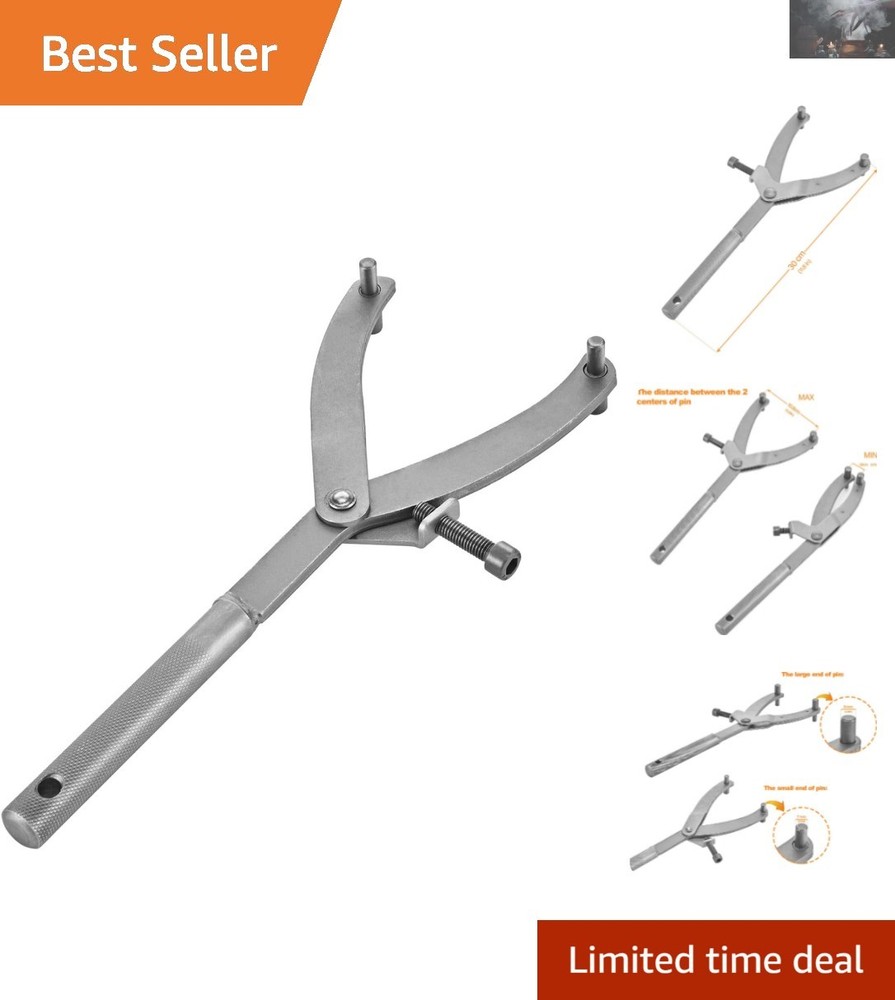 Compact 11.8in Adjustable Spanner Tool for Easy Scooter Repairs - Silver Finish