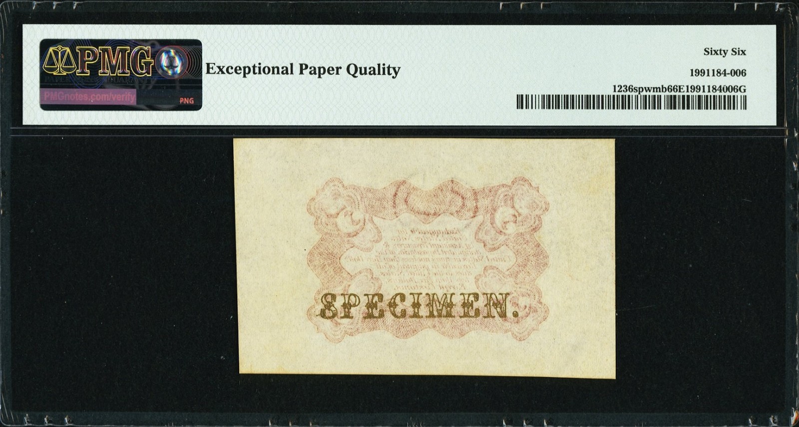 FR 1236spwmb - 5c THIRD ISSUE SPECIMEN - WIDE MARGINS BACK - PMG 66 EPQ - GEM