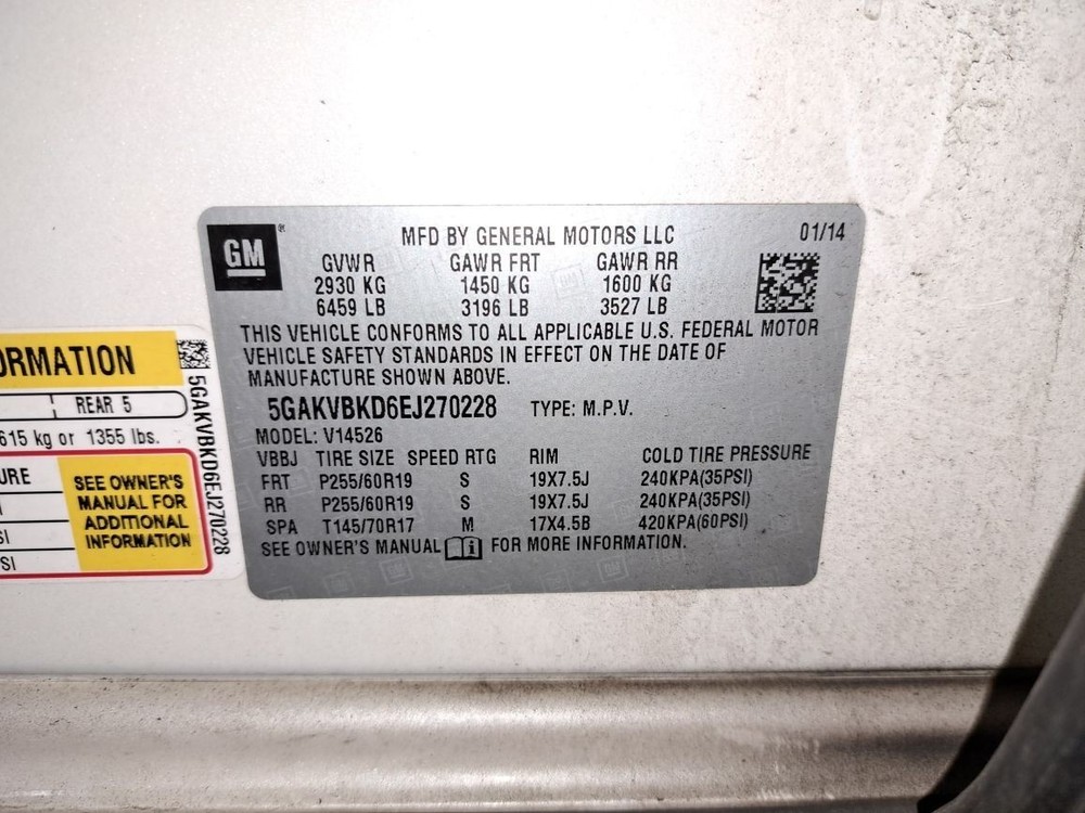 Rear 2014 Enclave Camera/Projector Sku#4205032