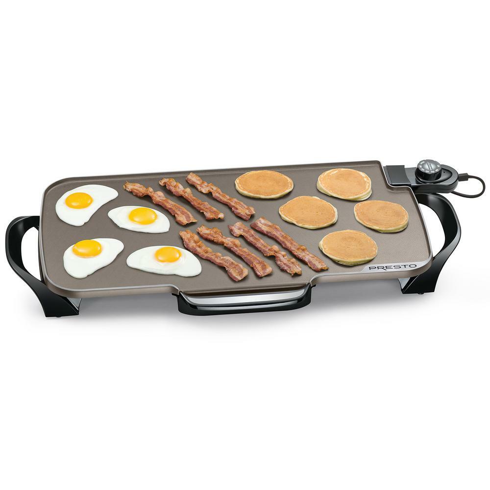 Presto Ceramic Electric Griddle 264 sq. in. Black Temperature Sensor Extra large