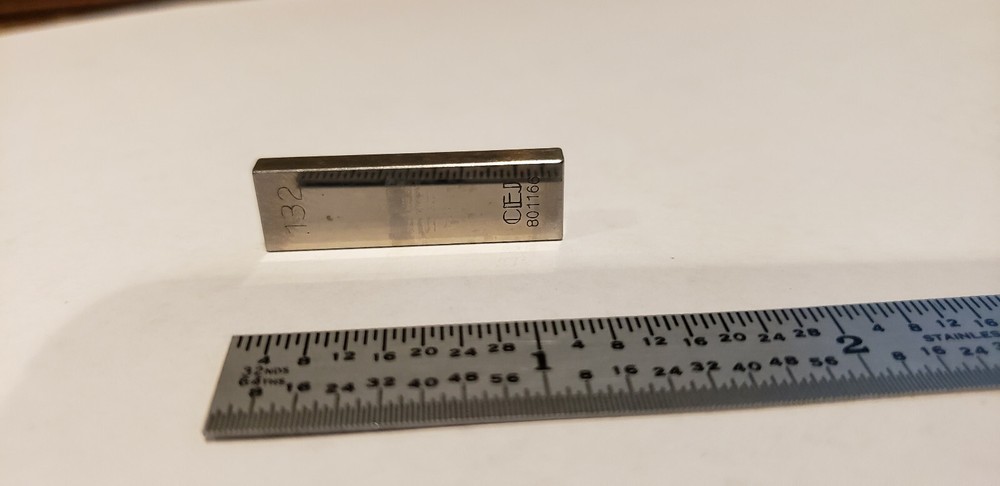 .132" CEJ Rectangular Steel Gage Gauge Block, Grade B