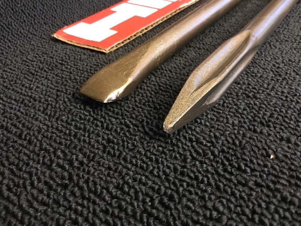HILTI CHISEL SDS MAX SET FLAT 3/4" AND POINTED 15-1/2", PREOWNED, FAST SHIP
