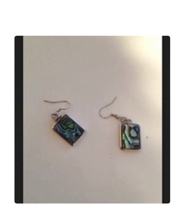 Abalone Pierced Earrings Dangling