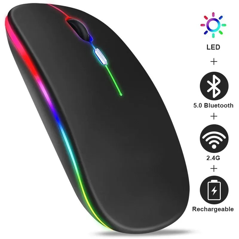 Wireless Mouse RGB Rechargeable Bluetooth Mice Wireless Computer Mause LED Backl