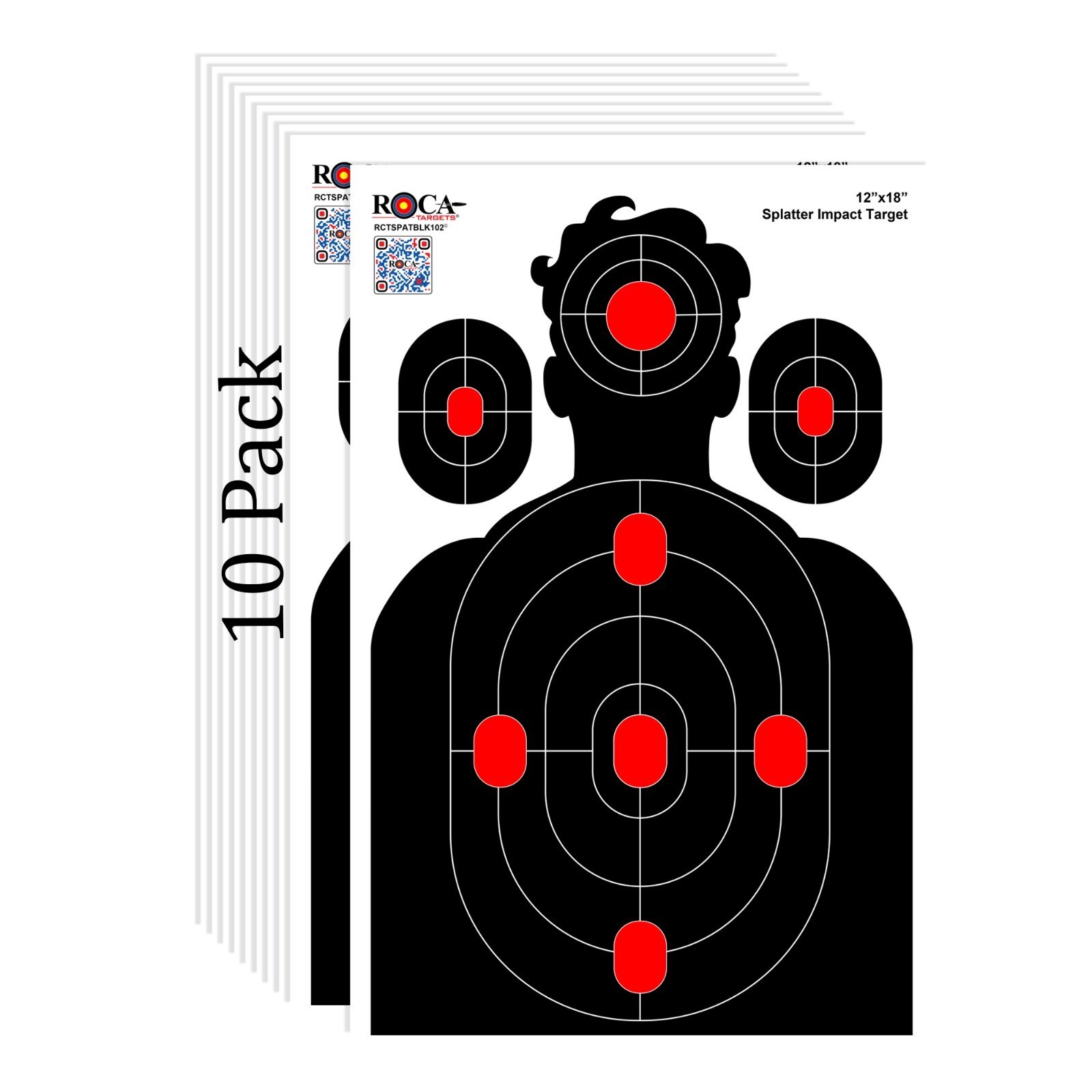 Splatter Target, Reactive Silhouette Impact Target, M 12x18" 10 Pk