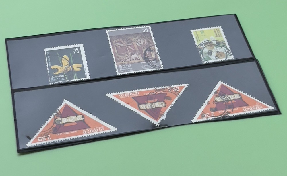 Sri Lanka Stamps Mixed Lot-3x Triangular YMCA Centennial 1982-Floral Art Issues
