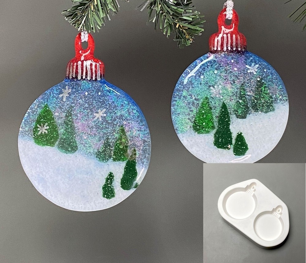 Two Round Ornaments Glass Casting Fusing Mold LF218 Creative Paradise Ceramic
