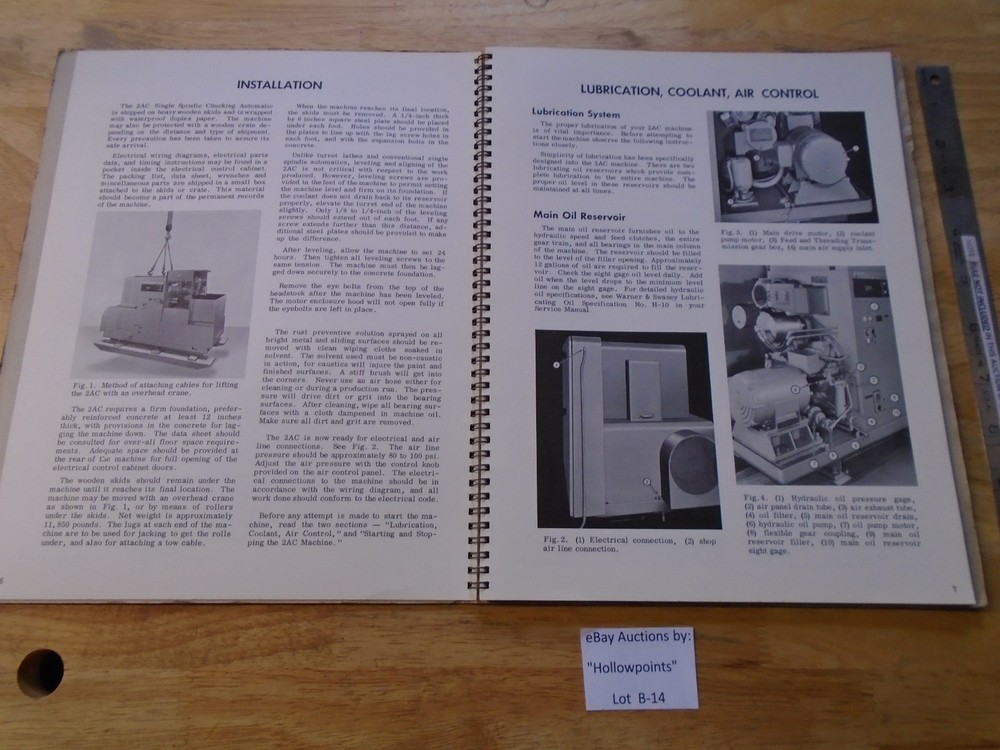 Warney & Swasey 2-AC Operating Instructions Single Spindle Automatic Manual B14