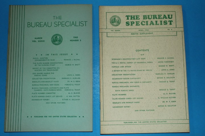 The Bureau Specialist Journal 1962 Full year BlueLakeStamps Timeless info