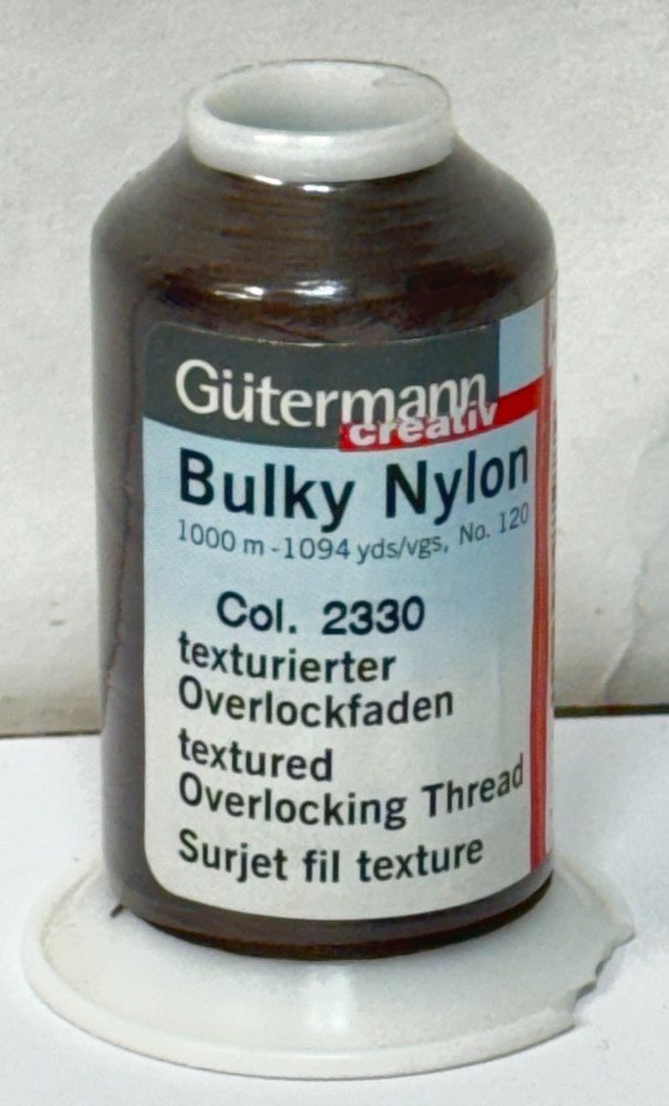 Gutermann Bulky Nylon Thread Overlocking, Textured, 2330 Brown, 1000M