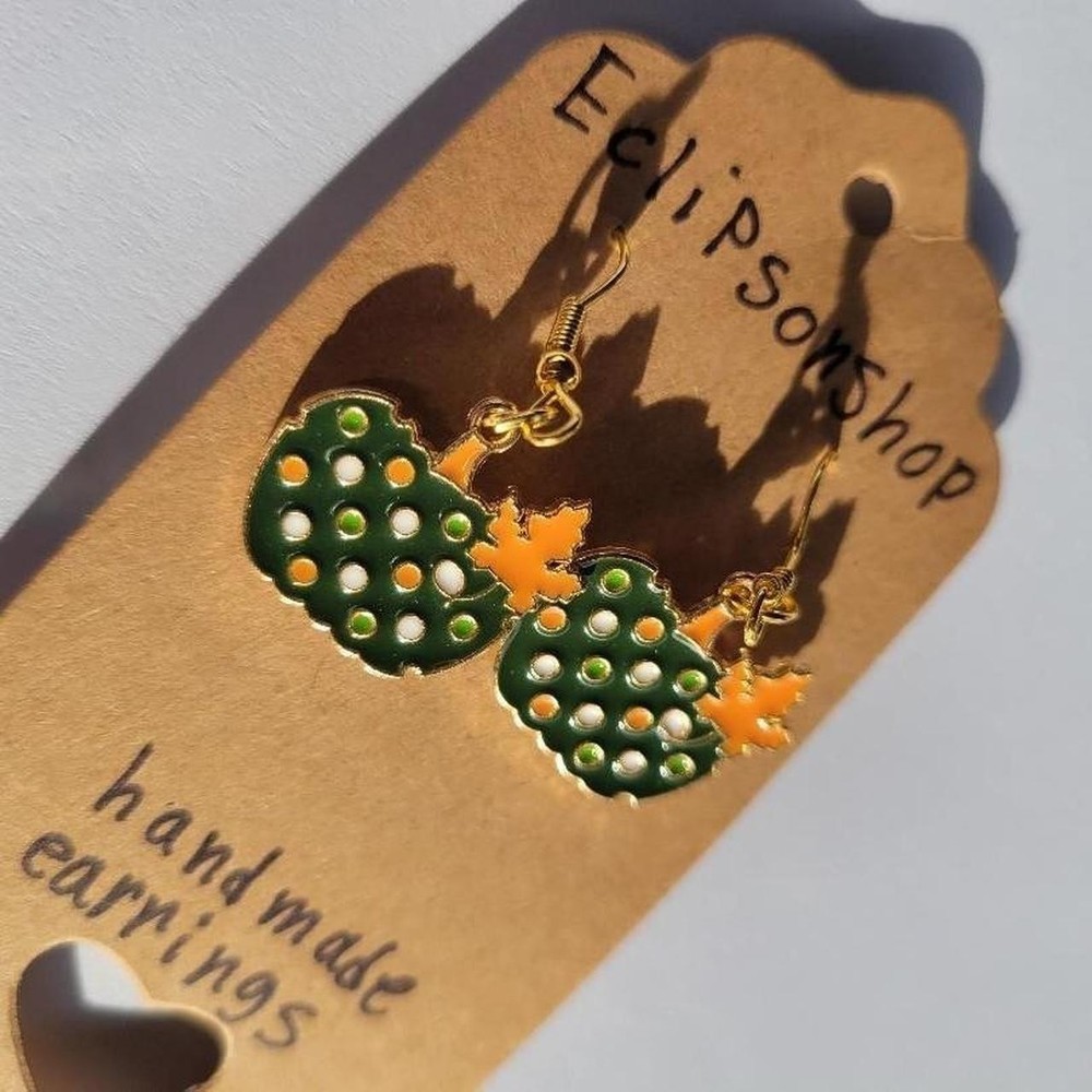 Handmade Gold Pumpkin Earrings