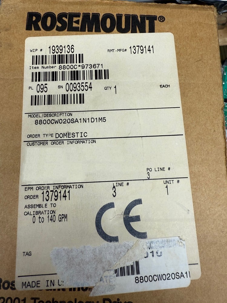 ROSEMOUNT 8800CW020SA1N1D1M5 VORTEX FLOW METER