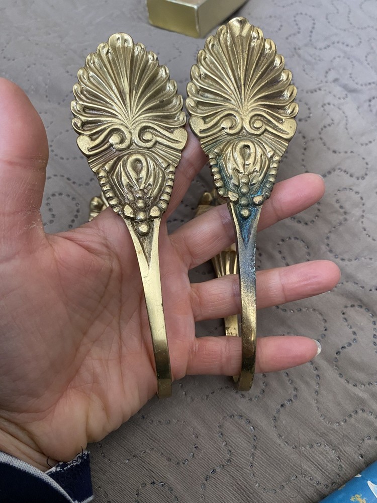 Vintage Brass Curtain Tie Backs Hooks