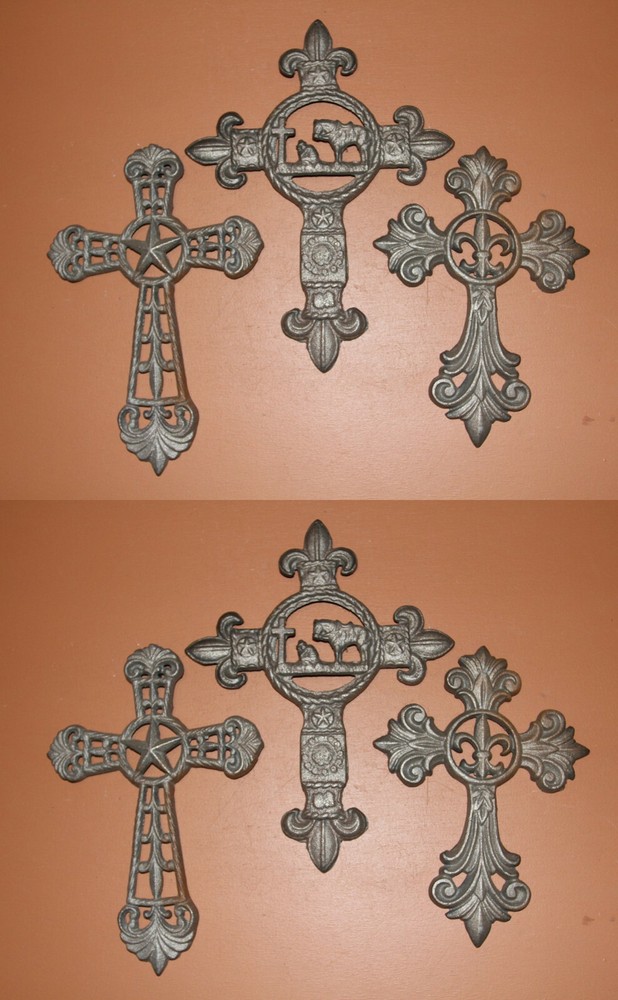 Cowboy Wall Crosses, Unfinished Ready to Paint Basic Collection Bundle 6 crosses