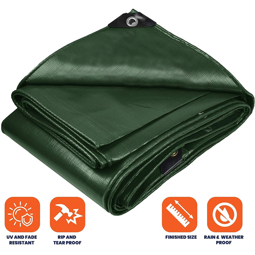 Heavy Duty Tarp Poly Tarpaulin Boat Tent Waterproof Outdoor Canopy Shade Cover