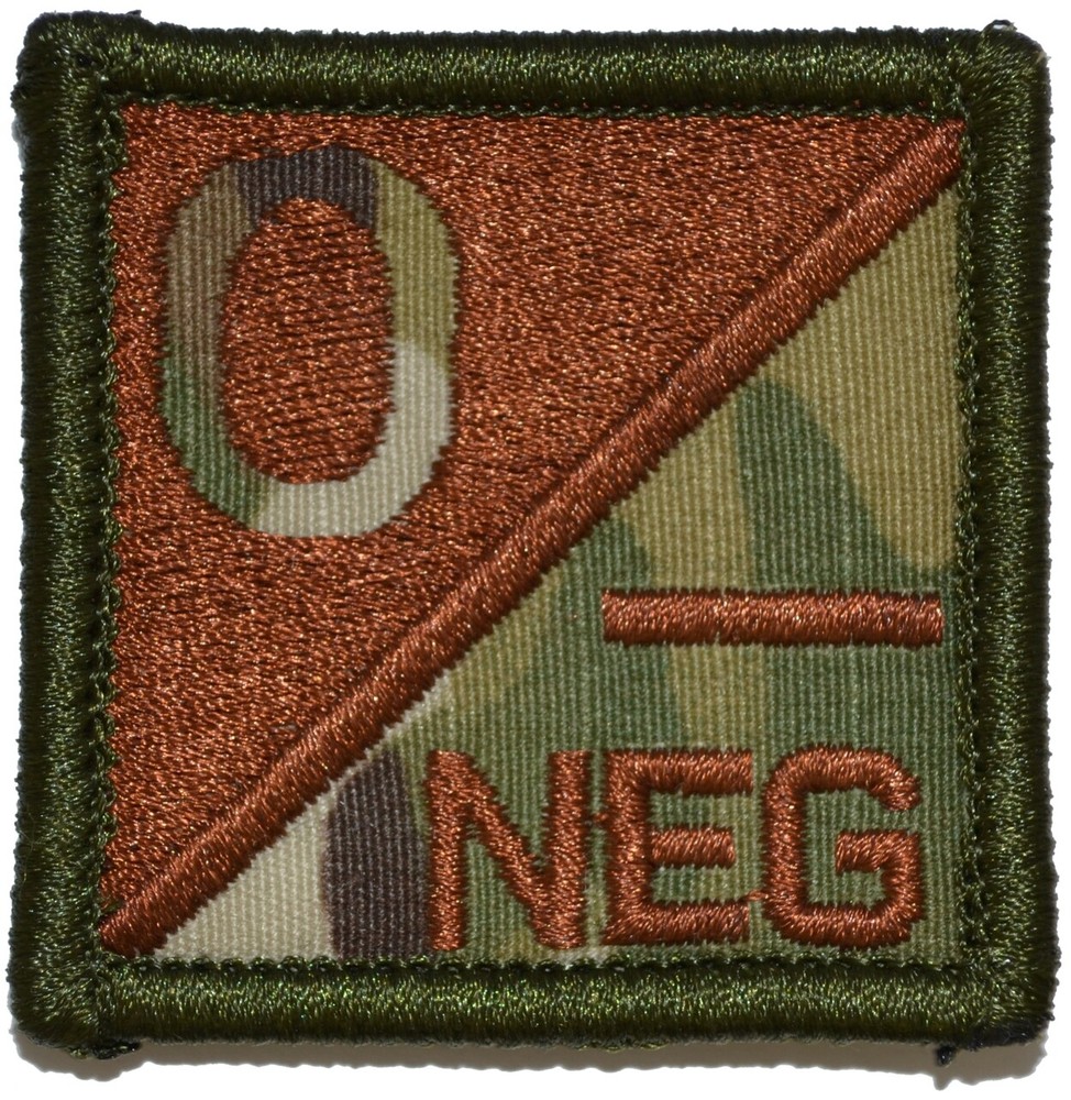 Blood Type 2x2 Military/ Patch Hook Backing Version 1