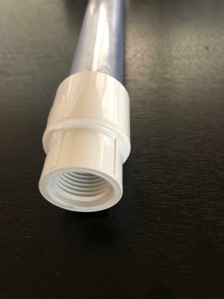 Static mixer clear threaded PVC 3/4" 16 element Ozonation hydroponics Biodiesel
