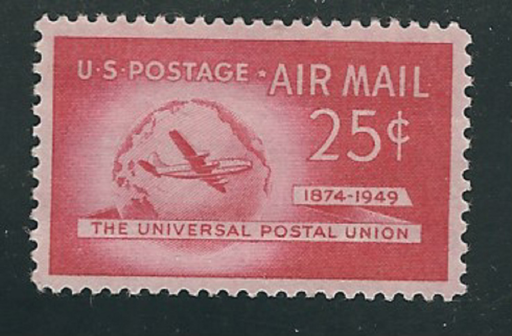 Scott # C-44...25 Cent...Globe & Plane...4 Stamps