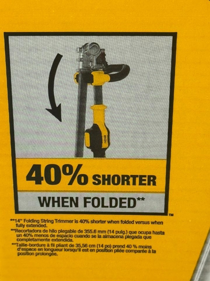 For Dewalt DCST922 20V MAX XR Brushless Folding String Trimmer (Tool Only)