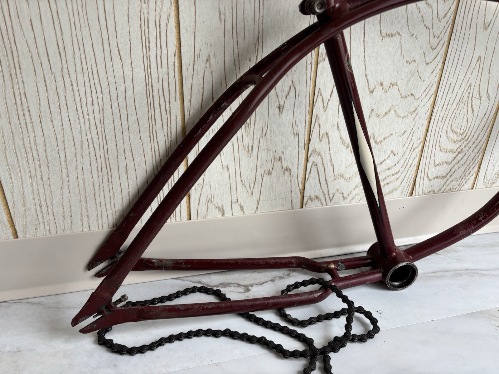 Prewar 1941 Schwinn Excelsior Autocycle Maroon Ivory Cantilever Frame