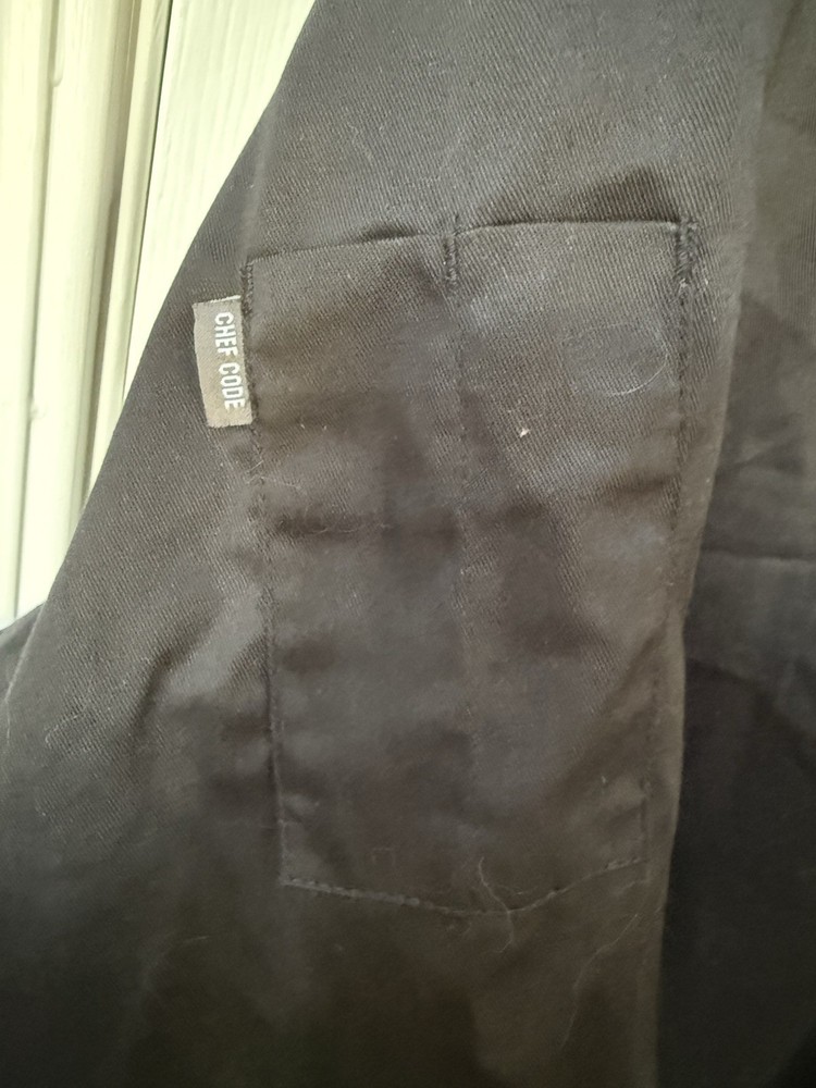 Chef Code Short Sleeve Classic Chef Coat Chef Jacket CC124 Black 5XL