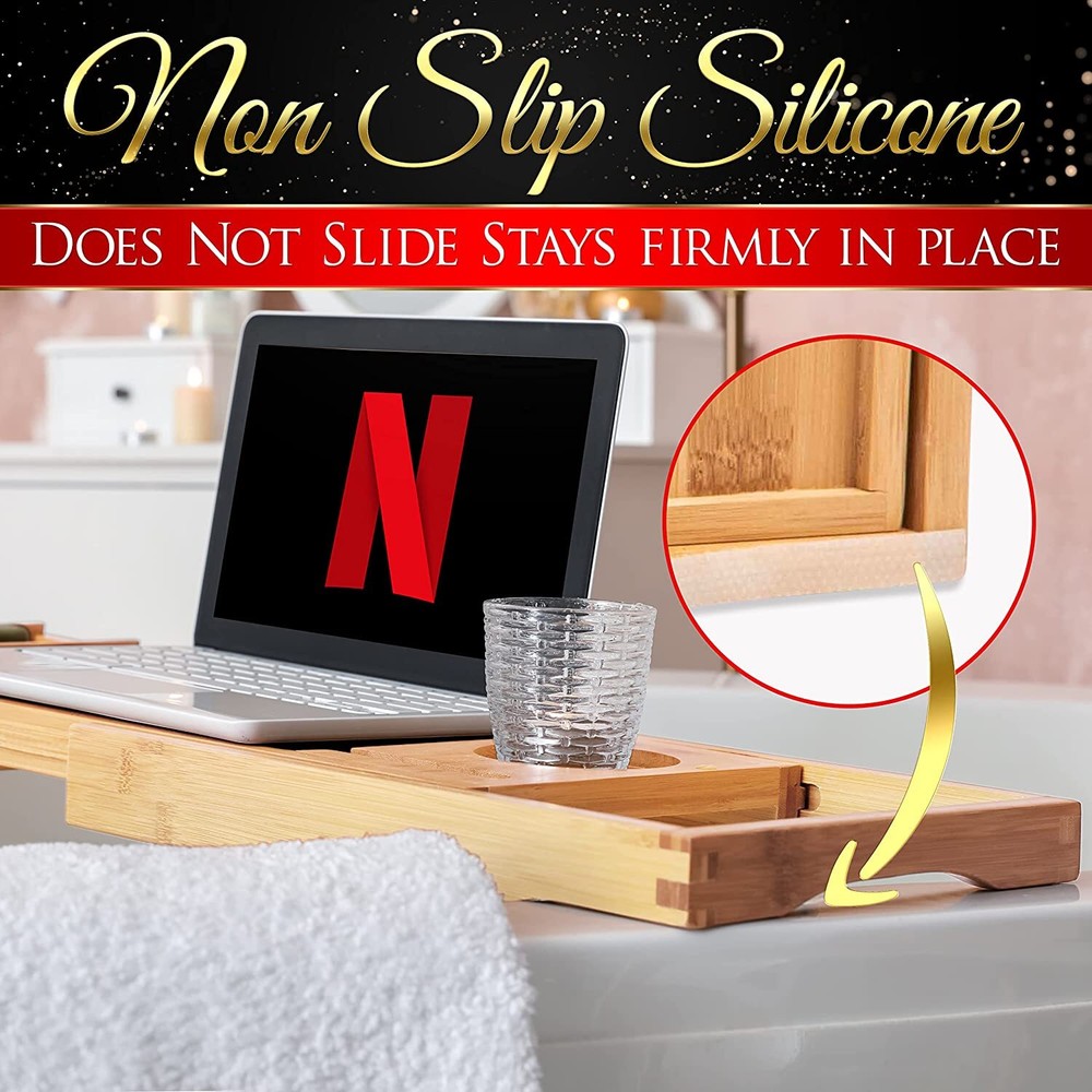 SereneLife SLBCAD29N Extendible Adjustable Bathtub Caddy