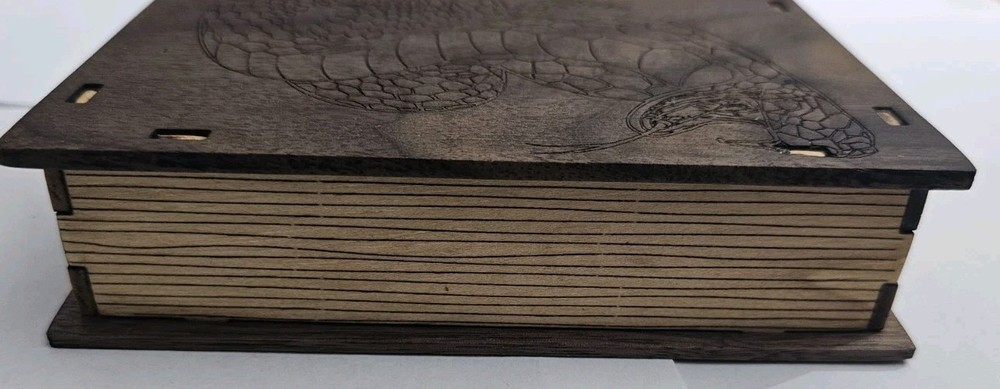 Cobra Themed D&D Dice Box Made From Solid Walnut and Red Elm