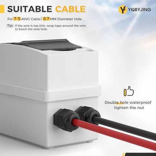 Solar Panel Disconnect Switch 40 Amp 4 Holes DC AC 500V Upgrade Box & Wire 40A