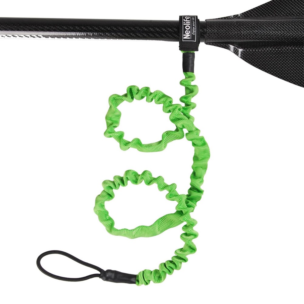 WONITAGO Stretchable Kayak Paddle Leash, Coiled Rod 49-75"(1 Pack), Green