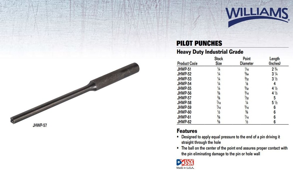 Williams P-58 Pilot Punch, 7/16-Inch