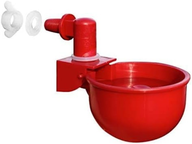 Versatile DIY Waterer Kit - 4 Red Auto-Fill Cups Designed for Poultry Hydration