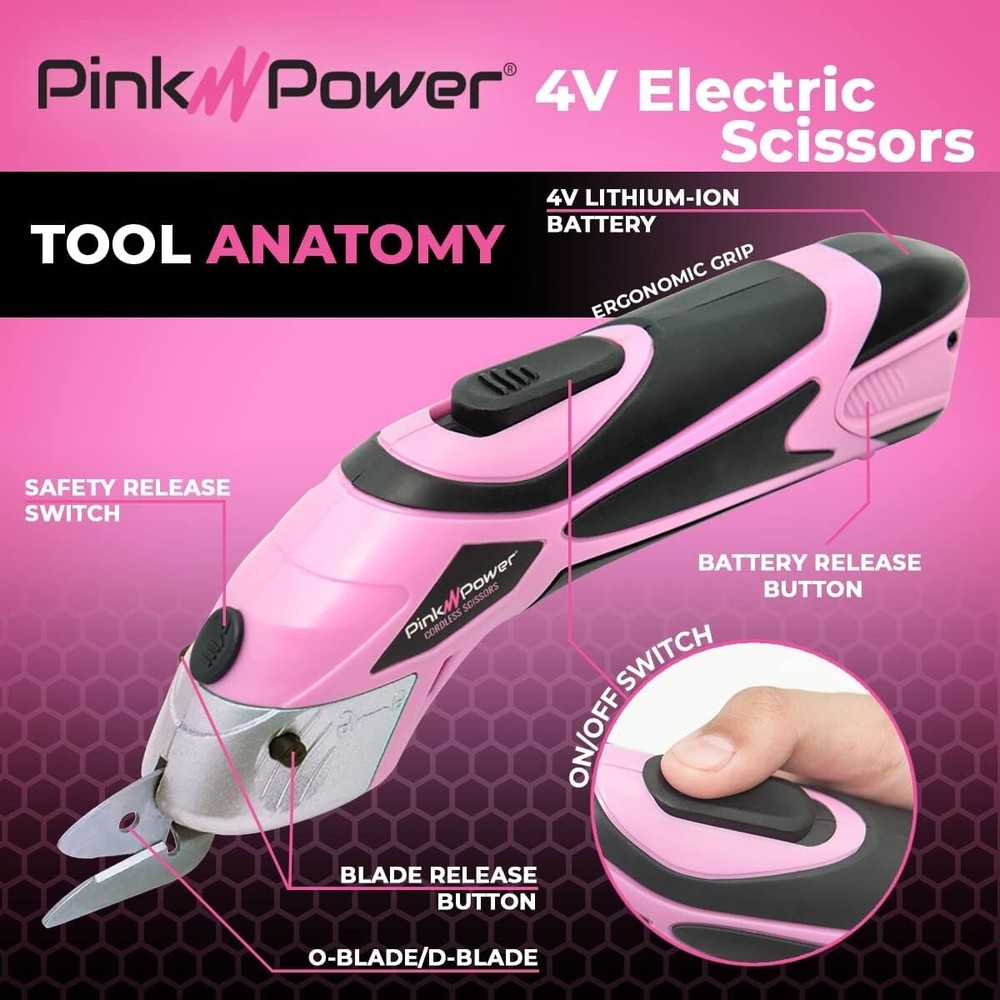 Rechargeable Electric Scissors - Efficient Cutting for Fabric, Paper & More