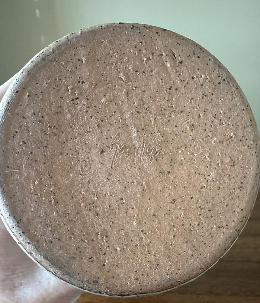 Glazed Ceramic Pitcher, Signed Sanders, 6” Tree Design