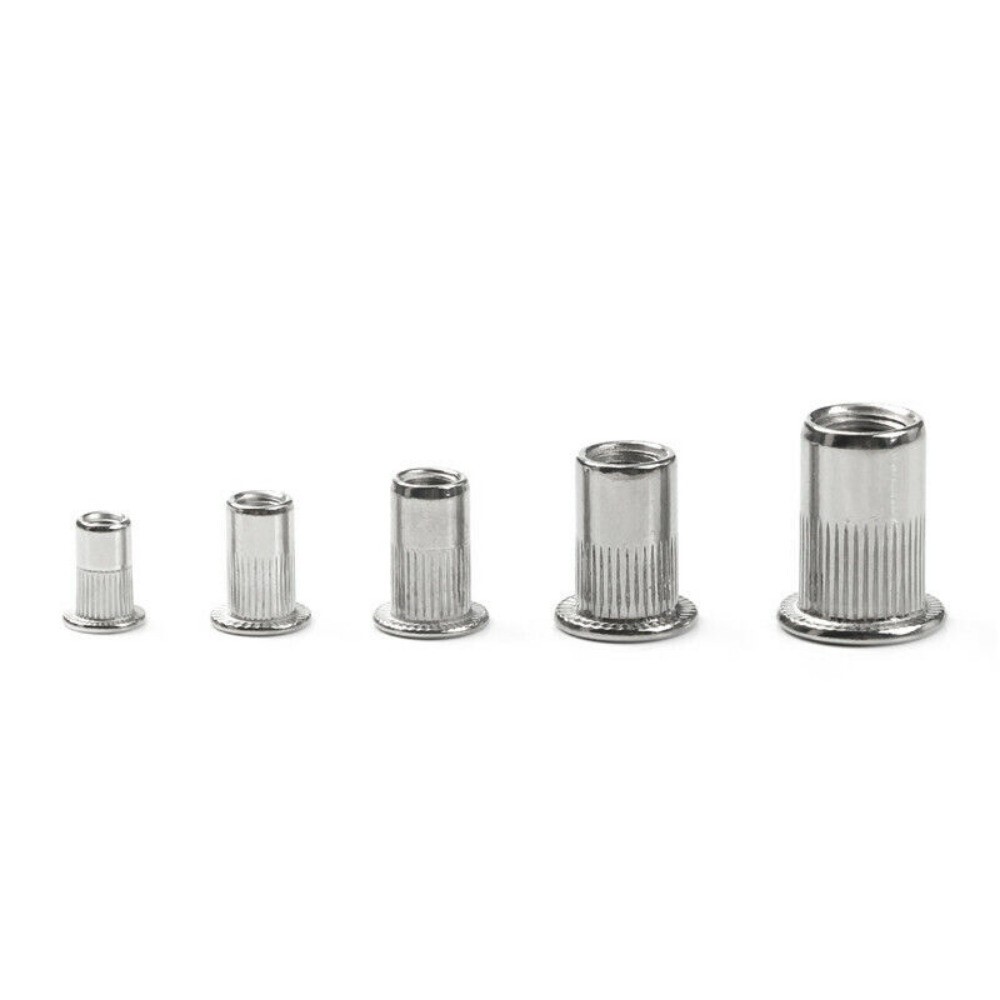 150Pcs RIVET NUT Flat Head Threaded Insert Aluminum Rivet Nutsert Set Kit