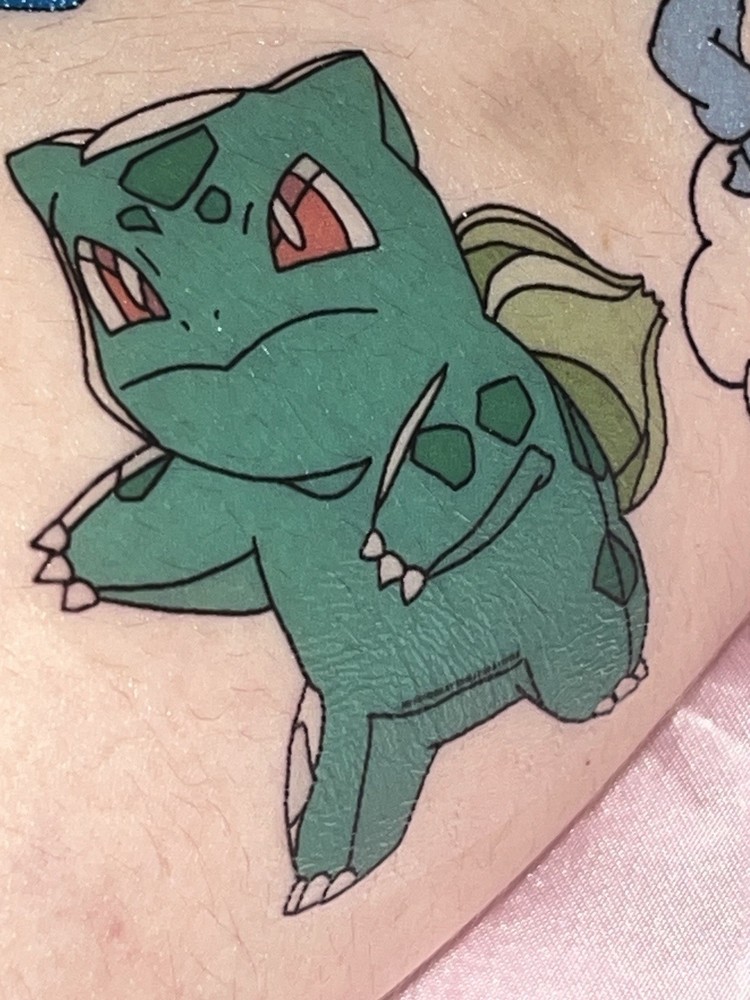 Bulbasaur - Medium - Temporary Tattoo.