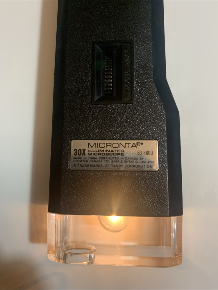 Micronta 30X Lighted Pocket Microscope with Case Tested Working Vintage
