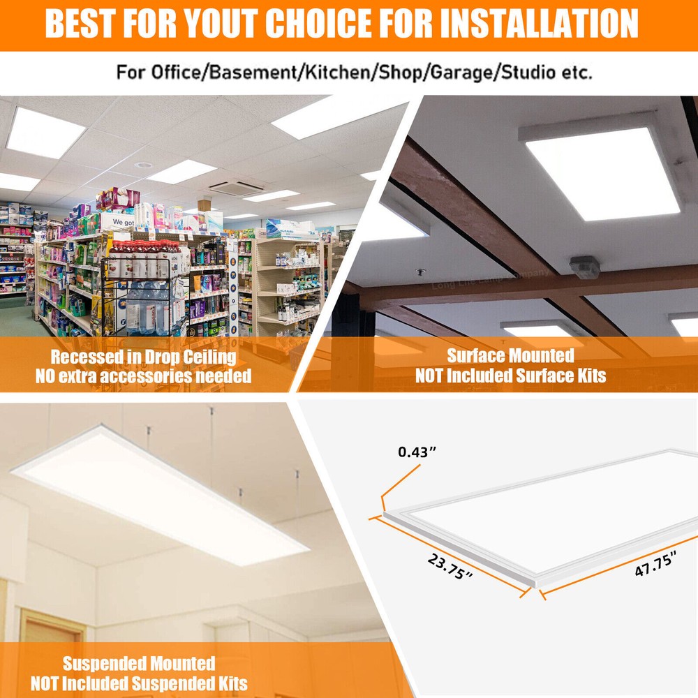 8 Pack 2X4 FT LED Panel Lights, Dimmable 2x4 FT LED Flat Panel Troffer Light 75W