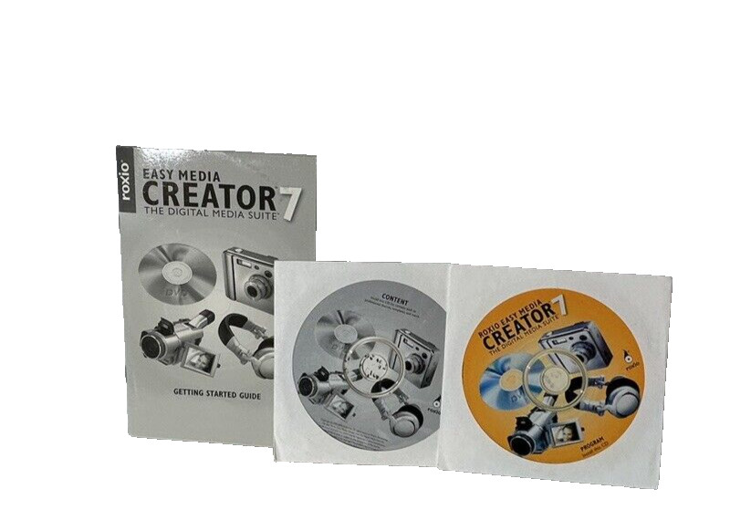 Roxio-Easy Media Creater 7-  Digital Media Suite -PC With Discs- Manual-Key Code