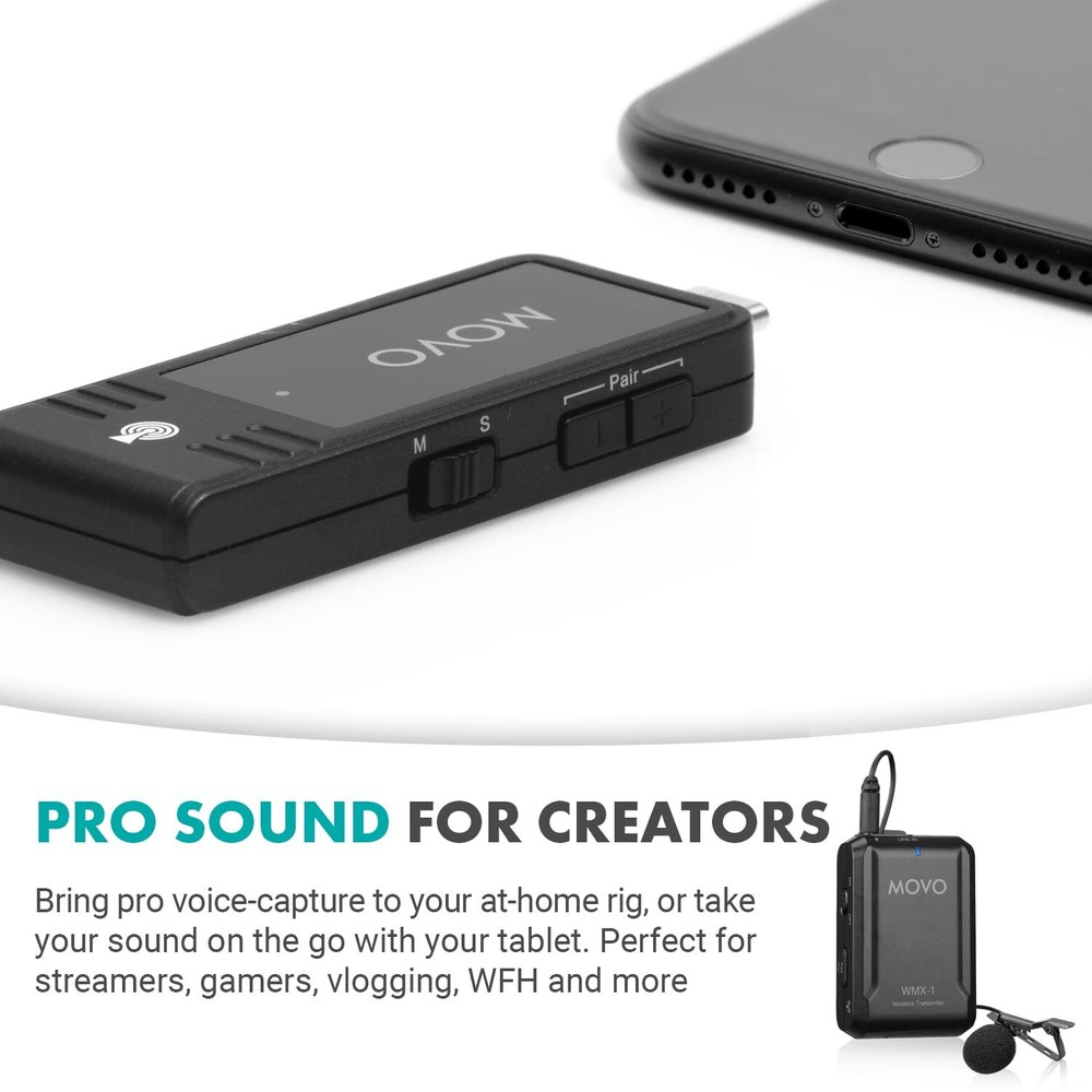 USB-C Wireless Lavalier Microphone for Computers Tablets Smartphones WMX-1-UL
