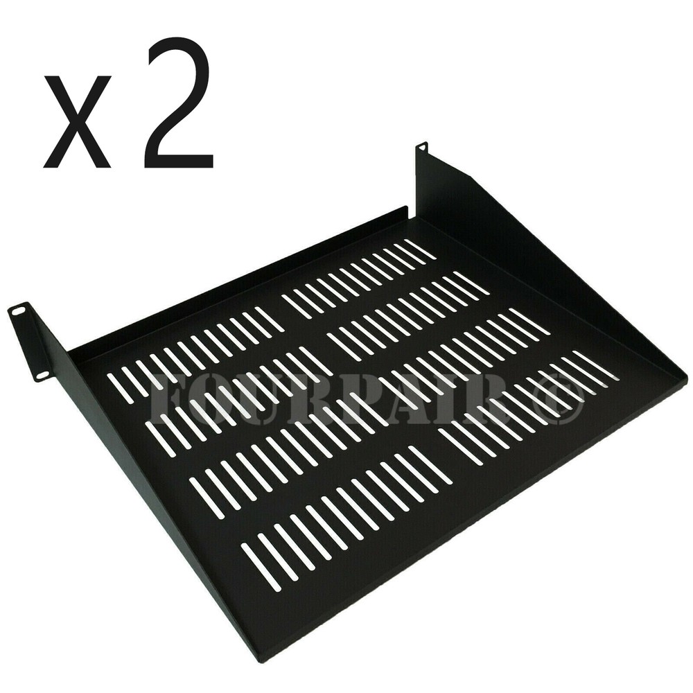 2 Pack - 2 Space Vented Cantilever Relay Rack Mount Server Shelf 19" 2U 15" Deep