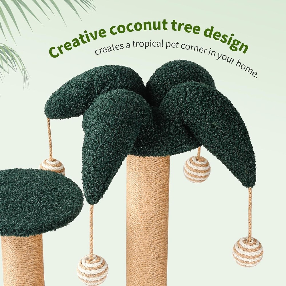 Fun Cat Tree Tower, 4-in-1 Interactive Cat Scratching Post with Sisal Scratcher