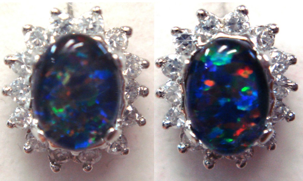 Birth Stone Fire Opal Pendant & Earring Set 925 Solid Sterling Silver