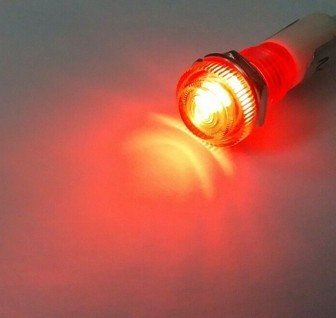 4 BBT 12 volt AC/DC Waterproof Red LED Low-Profile Indicator Lights