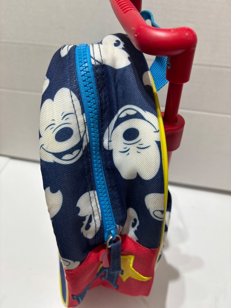 Disney Mickey Mouse Child Toddler Carry On Wheels Rolling Backpack Big patch