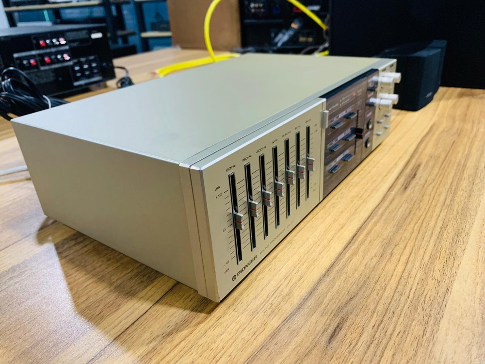 Pioneer graphic equalizer with mic mixing & echo processor, vintage mixer A-X7